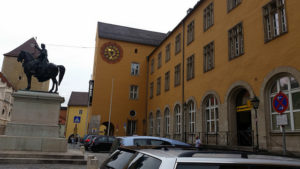 The Nuremberg post office is inside this orange building.