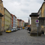 the street on the opposite bank of the Danube from Regensburg Old Town