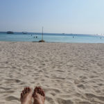 sunbathing on Boracay White Beach