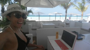 Working at Boracay beach