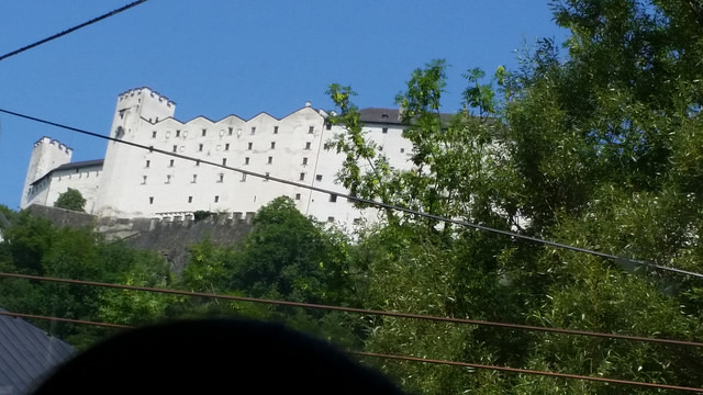 Hohensalzburg Castle viewed from the bus